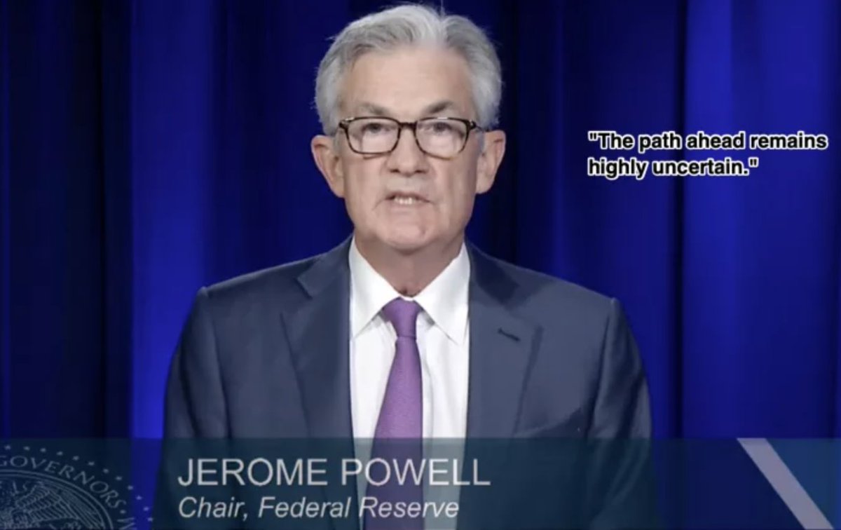 Bitcoin's tweet image. In order words, "We are just making things up as we go and will see what happens when we try to set the price of money to as close to free as possible for a few years to enrich our politically connected buddies." - @federalreserve FOMC participants

federalreserve.gov/monetarypolicy…