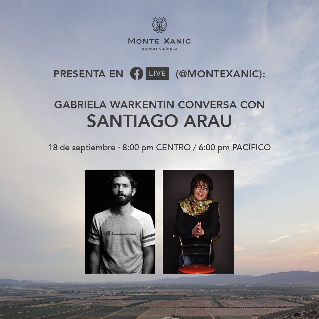 A la banda de <a href="/Monte_Xanic/">Monte Xanic</a> se le ocurrió que podíamos organizar unas charlas de viernes en la noche y con vino mexicano.

La primera... con <a href="/Santiago_Arau/">Santiago Arau</a>.

Ahí los espero (con todo y drone 😎).