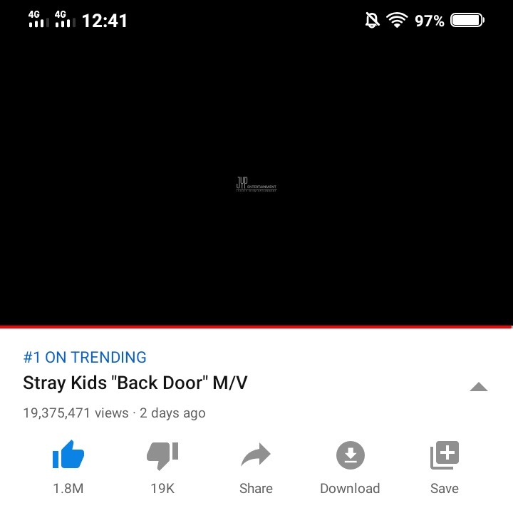 1:37 PM KST— 19,375,471 views @Stray_Kids  #StrayKids  #스트레이키즈