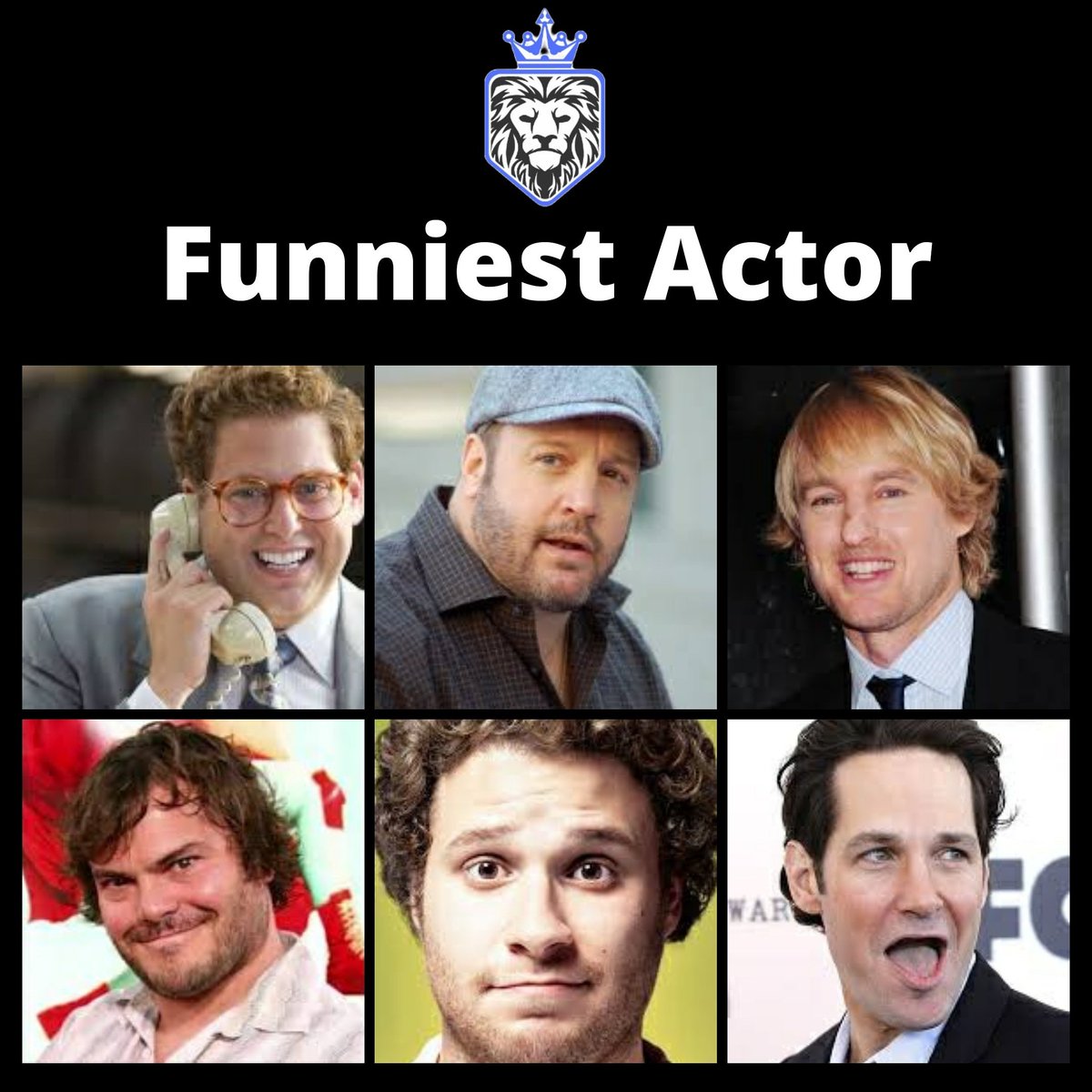 Moviesgamesbey1's tweet photo. Out of these 6 actors, who is the funniest?
#movies #favoritecharacter #funnymovie #funniestactors #funnymovie #funnyactor #actors #hollywood #whoisthefunniest #whichoneisyourfavorite #whichone #film #owenwilson #paulrudd #jackblack #jonahhill #sethrogen #kevinjames https://t.co/2WtgSB0y6s