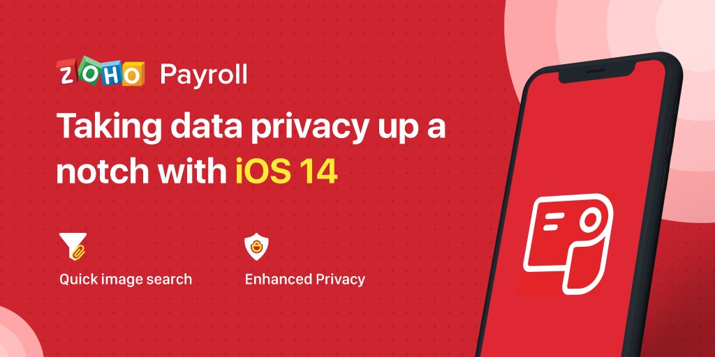 With the new  #iOS14 update for  @ZohoPayroll, filter specific photographs that you want to share for reimbursement or proof submission, while keeping your personal images private.  https://zoho.to/ios14_zp 