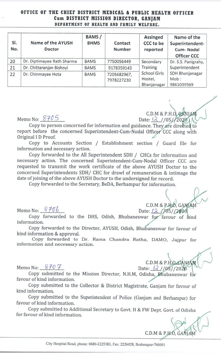 DrMadhusmita7's tweet photo. @Ganjam_Admin @Ganjam_Admin @HFWOdisha @CMO_Odisha
@SecyChief We are working as a AMO in different CCC of Ganjam district of ODISHA. Many of us tested positive while in our duty.  Now suddenly they terminate us which is not seen in other districts of Odisha except Ganjam. https://t.co/8sYuWlC3TK