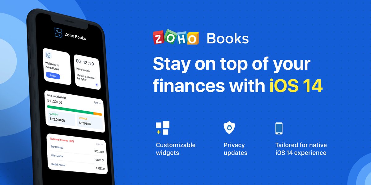 With the  @ZohoBooks mobile app, you can monitor your receivables anytime, track customers who owe you, and experience enhanced privacy while uploading images. Read on.  https://zoho.to/iOS14_ZB 