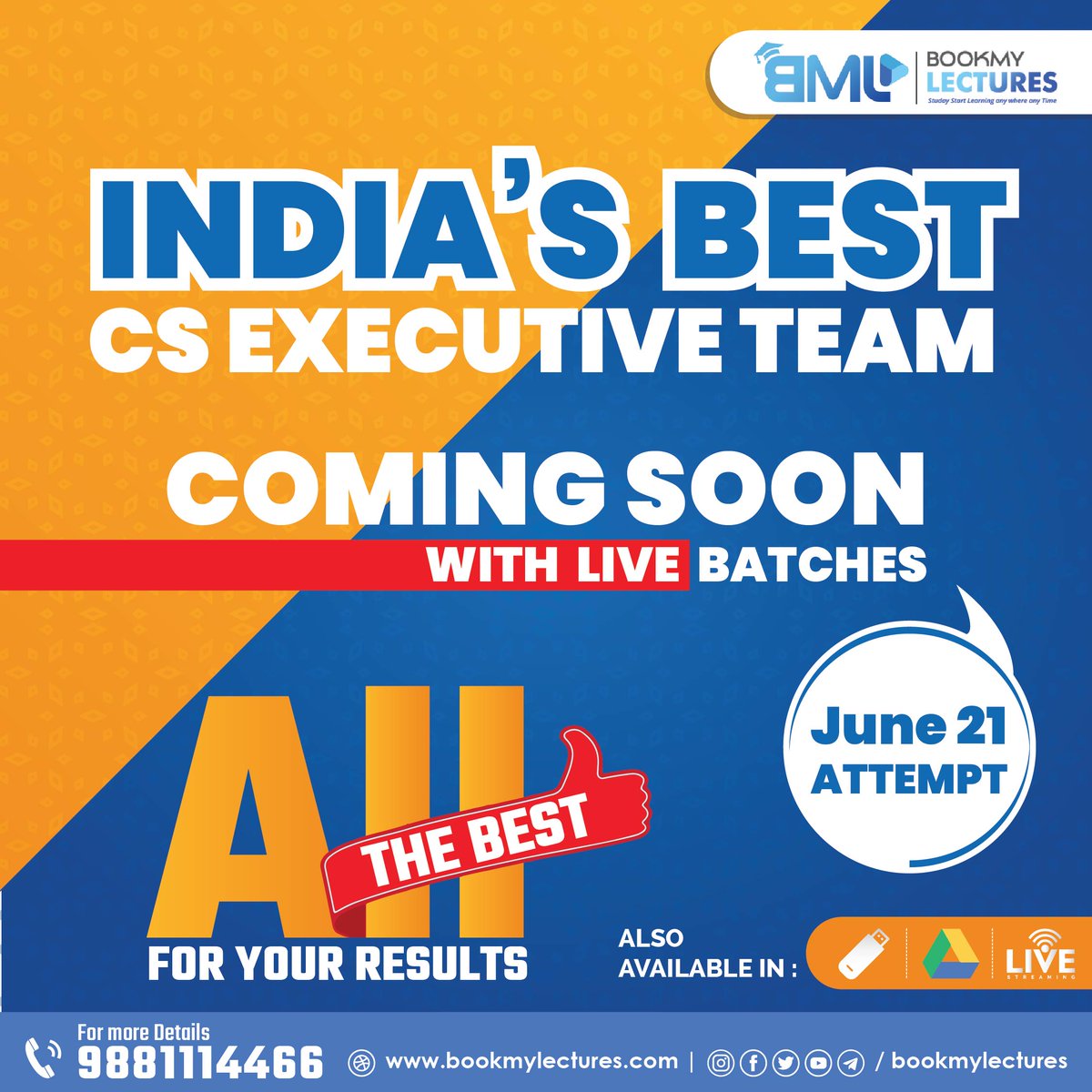 cstusharpahade's tweet image. CSEET Results Announced Today…‼️
Good luck to all students! We are mighty sure that your efforts and hard work is going to yield positive results‼️
BML has come up with India’s best CS Executive Team to coach you online‼️
#bml #bookmylecture #cseet2020 #BestOfLuck
