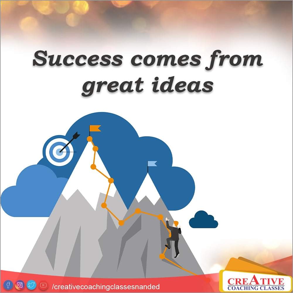 CreativeNanded's tweet image. Success comes from great ideas 💁♀️
#physicsclasses #neetclasses #neet #IITJEE #creativecoachingclasses #studyonline #neetresult #motivational #inspiringquote #creativenanded #joshisirclasses #jeemains #neetadmission