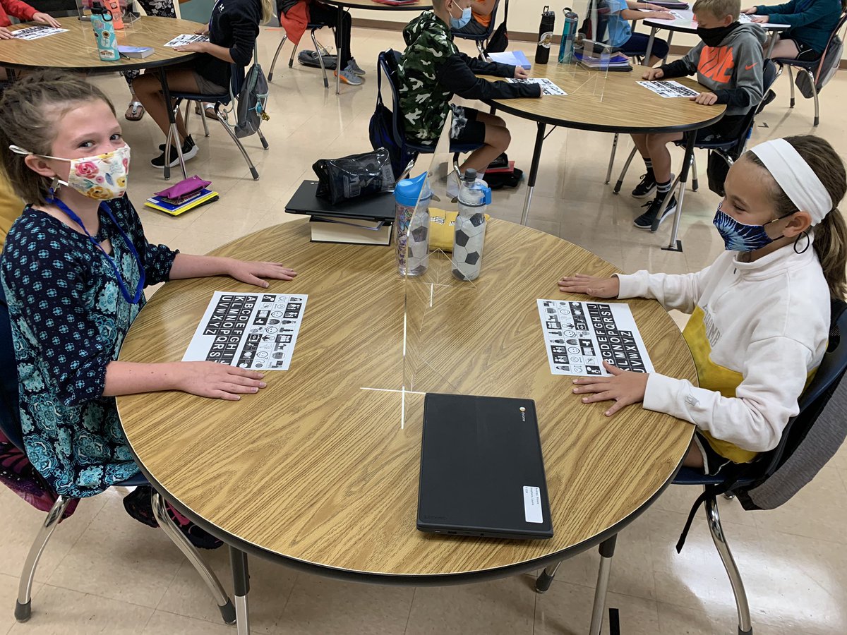 Learning about empathy while reading Out of My Mind by <a href="/sharonmdraper/">Sharon M. Draper</a>  Our students felt the frustration of having to rely on a communication board today #CISTeamTenacity #CISKnights  #kingsstrong