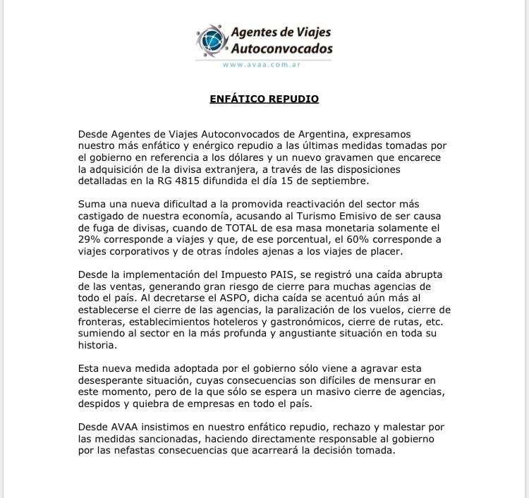 agenciasVyT's tweet photo. Otro duro golpe a nuestro sector
@alferdez @MatiasLammens  @KulfasM https://t.co/6iE1lzCBRw