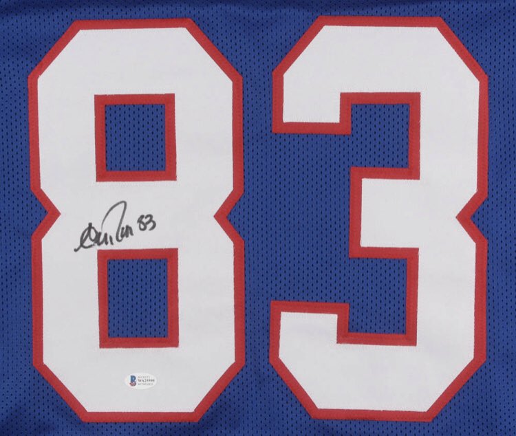 CTWpod's tweet photo. 🚨Bills Jersey Giveaway!!!🚨
We are giving away this signed Blue Jersey of Bills HOF WR Andre Reed! (with Beckett Certificate of Authenticity) 

To enter:
1. Retweet THIS tweet
2. Follow @CTWpod 
3. Tag 2 Bills fans

That’s it! Winner drawn Monday 9/21! Good luck! https://t.co/oanEhOyR3X