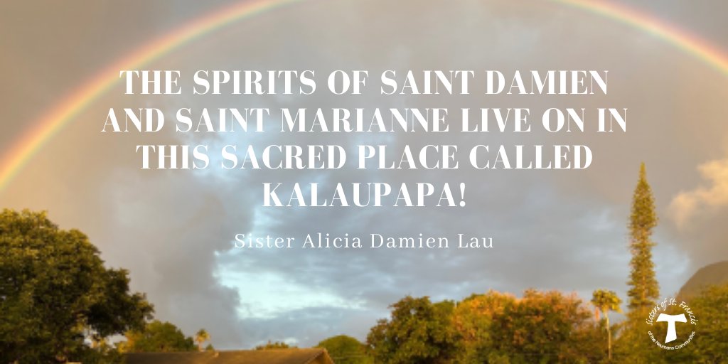 OSF_sisters's tweet photo. Sister Alicia Damien Lau took this beautiful picture of a rainbow in Kalaupapa and then wrote a thought provoking piece about it connections to the lives of Saints Marianne and Damien. Read more - https://t.co/K1pBTOkDAw #StMarianneCope #StDamien https://t.co/gn3gYfNwD2
