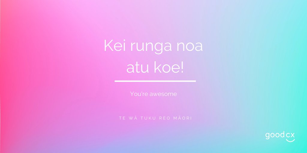Kia ora, if you've been participating in Te Wiki o te Reo Māori we think
Kei runga noa atu koe! (you're awesome!)

#reomāori #tewikiotereomāori #māori  #tewikiotereomaori #maori #tereo #tereomāori #tereomaori #aotearoa #newzealand #ttwh #māorilanguage #māorilanguageweek