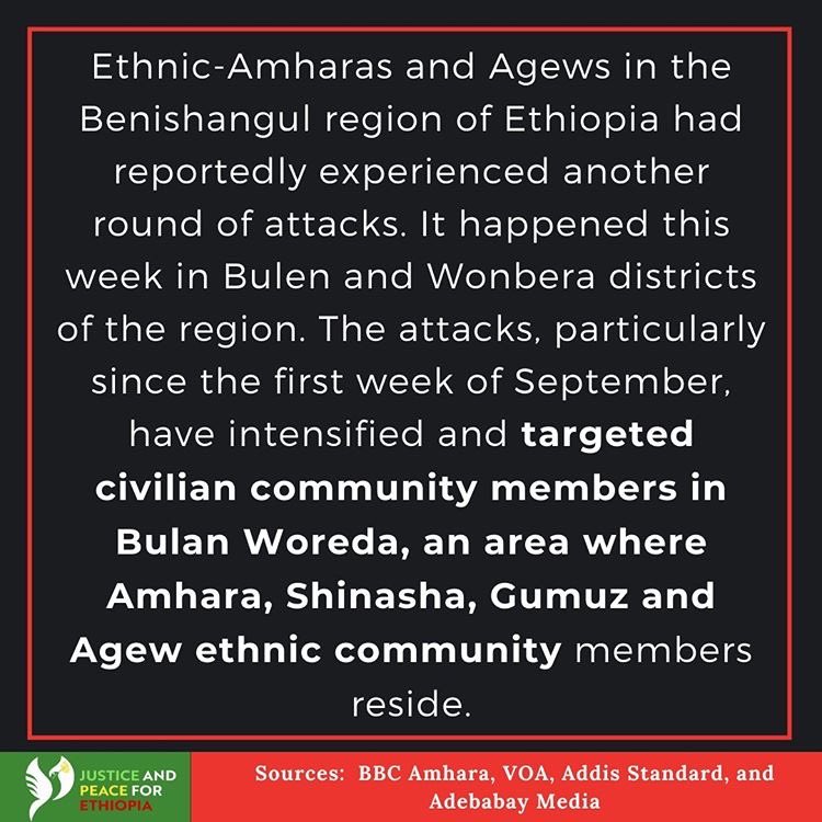 JP4Ethiopia's tweet photo. 80+ Amharas Massacred by Gumez Milita in Metekel Zone in Benshangul Gumez Region. The Gumez Militants targeted civilian community memebers in Bulan Woreda, an area where Amhara, Shinasha, Gumuz, and Agew ethnic community members reside. #Ethiopia https://t.co/nAzMq0gHgz