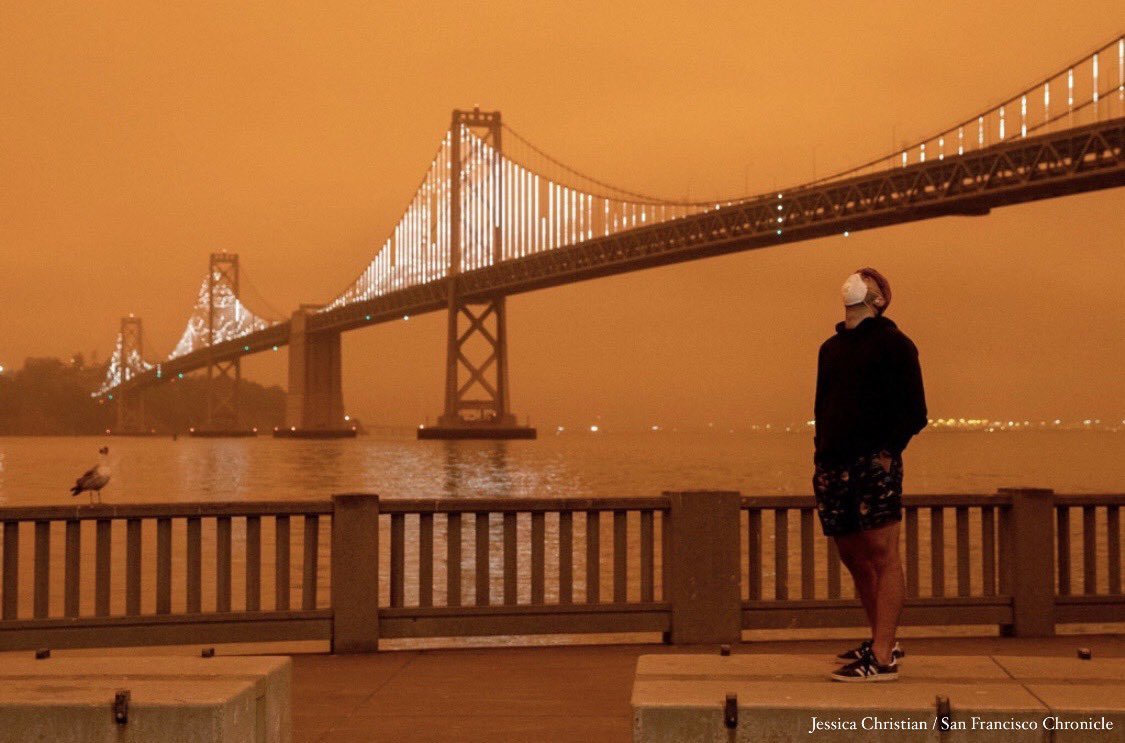 I feel it, too. One of the more difficult aspects are the conversations w/Jojo, my 3-yo daughter. Teaching her why we must wash our hands so often—& why we can’t hug friends. Telling her why we march for racial justice. Trying to explain why the sky is orange & the sun is hiding.