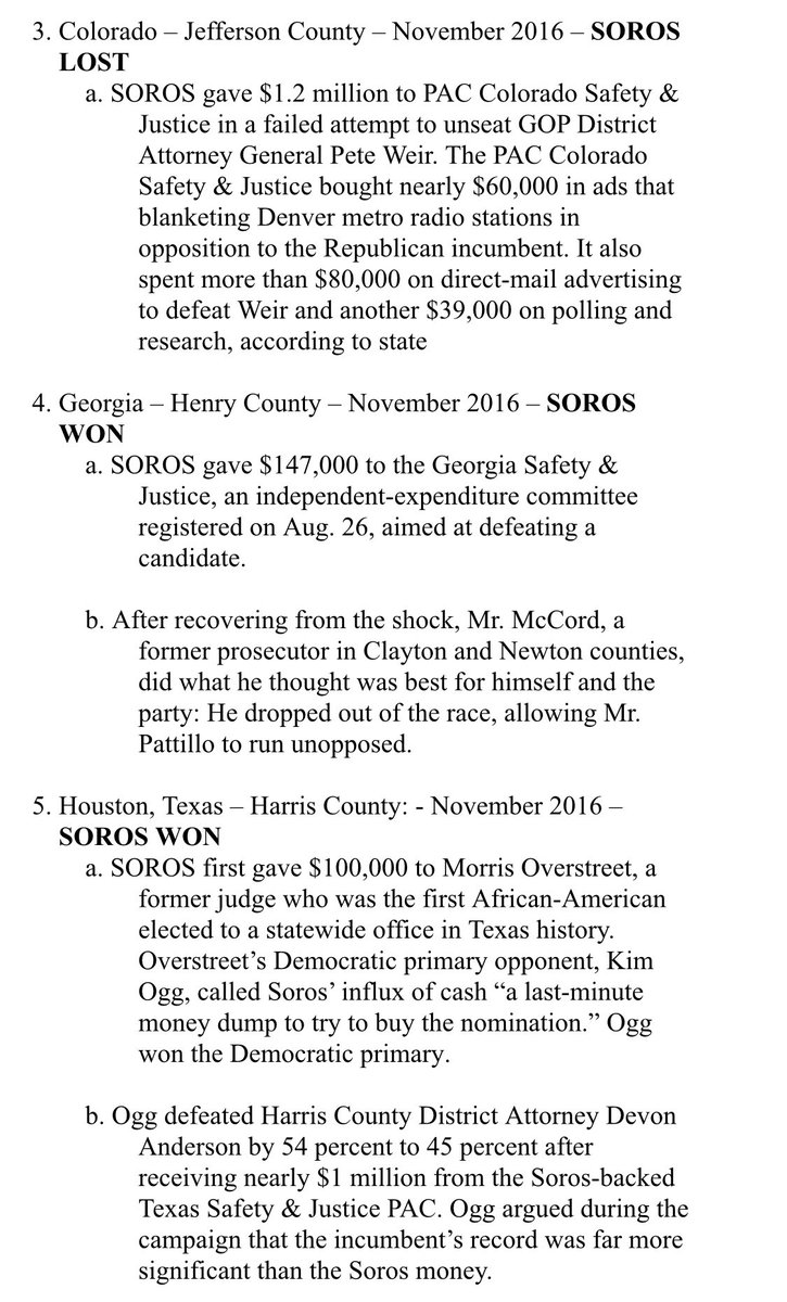 More: $1.2 M to unseat a Republican DA in Colorado (Soros lost this one), $147,000 in Georgia and the other Dem dropped out clearing the way for Soros candidate, $1.1M in Harris County TX, $1.8M in Maricopa County AZ, $107,000 in Albuquerque NM and $190,000 in St, Louis MO. 