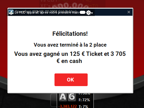 Pas loin de la troisième win en trois jours avec le HR 6max de ce soir ! On reviendra pour le doublé Powerfest 💪🤪🤗 <a href="/PMU_Poker/">PMU Poker 🔞</a>
