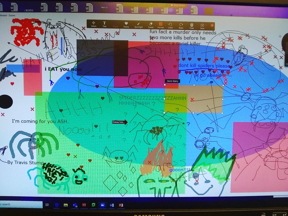 gearsgeary's tweet photo. #classzoom Whiteboard PhDoodles   - a great way to jam, draw, write &amp; discuss story ideas when your student is terrorized by a spider + Spiderman, Spider as Trickster #spideysenses @CapilanoU @CapULibrary @CapStudentUnion @CapUFaculty @CapCMNSClub https://t.co/1IVsoVIL8x