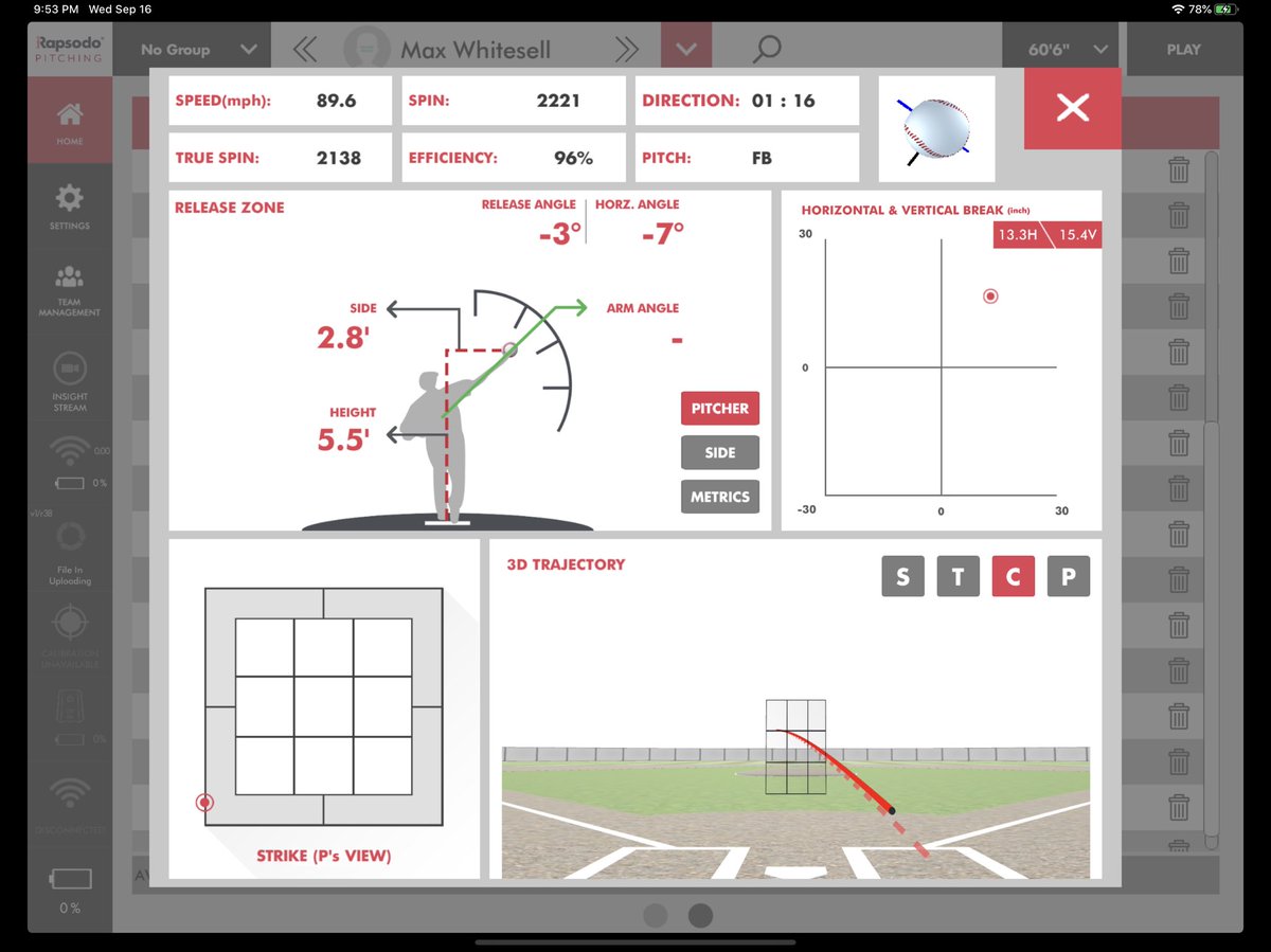 Big ups to <a href="/MaxWhitesell/">Max Whitesell</a> new PR 89.2 then 89.6 MPH. Killing it right now with a few fall ball games left. <a href="/BGSU_Baseball/">BGSU Baseball</a> <a href="/CBC_Blackhawks/">Double Yew Sports</a>