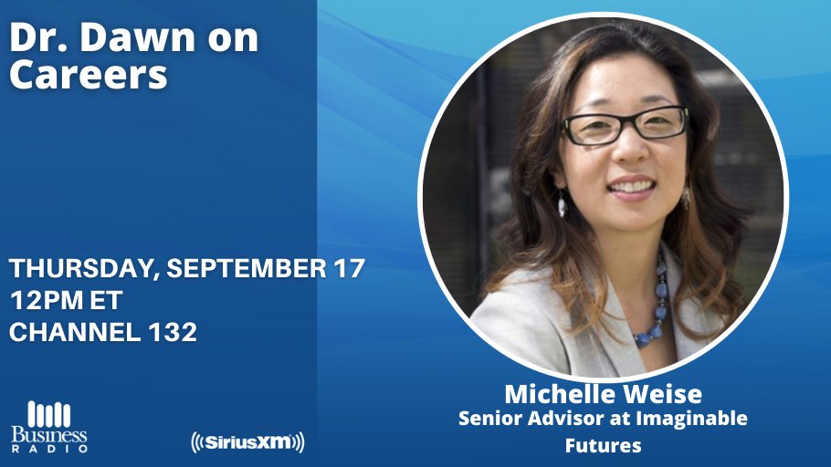 DrDawnGraham's tweet image. Excited to be speaking with @rwmichelle about the #futureofwork, #competencybasedlearning & #longlifelearning on SiriusXM channel 132 Thursday at 12ET/9amPT. If you plan to continuing working beyond 2020, you definitely want to hear this! @SXMBusiness