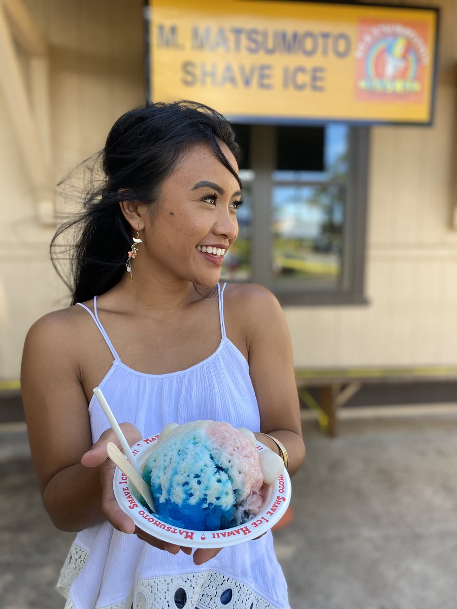 Made a mini trip to Haleiwa today! Growing up, Matsumotos was a MUST after a long day at the beach🌊☀️🌈 Although we couldn’t go to the beach, small businesses need our support more than ever right now❤️ #SupportLocal it was nice to finally get my shave ice fix since moving home!