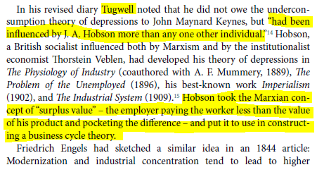 I figured Tugwell for a Keynesian. I had no idea he was essentially a Marxist: