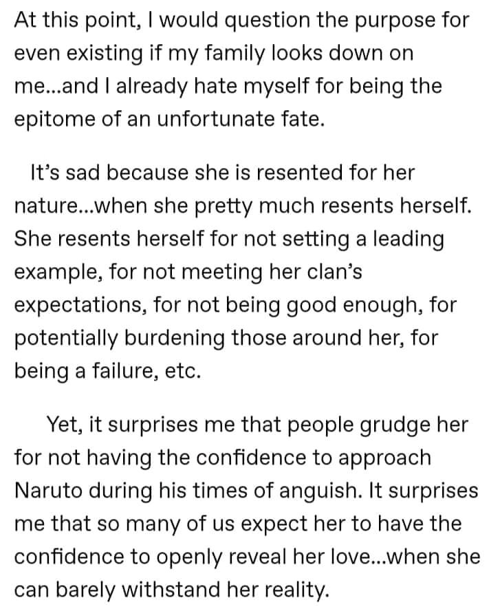 She can barely withstand the reality behind her feelings of inferiorit, the reality of the hatred that exist against her very existence. Self affliction is not something to take lightly and it's not fair for people to condemn her when she's fighting herself every single day.