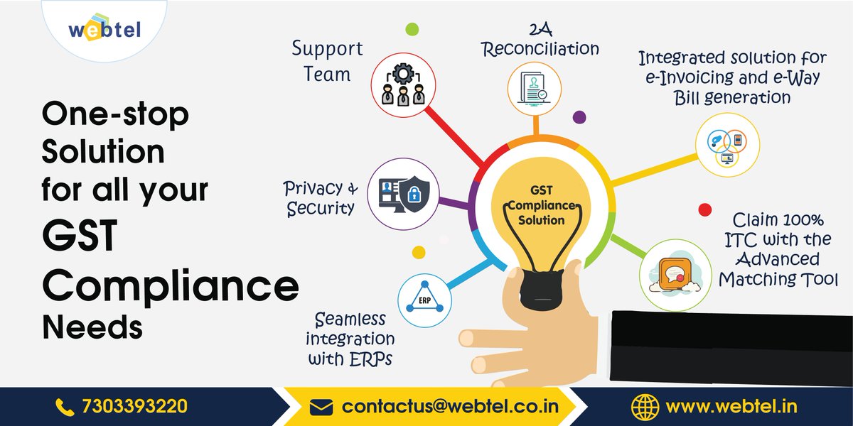 webteldotin's tweet image. #WebGST is India&apos;s most trusted #GSTSoftware that simplifies your #GSTReturns Filing
Fill-up a short form to book a FREE demo now at &amp;gt;&amp;gt; bit.ly/WebGSTDemo
.
.

#GST #GSTSolution #ASP #GSP #ASPSolution #GSPSolution #ERP #ERPIntegration #2AReconciliation #ITC #InputTaxCredit