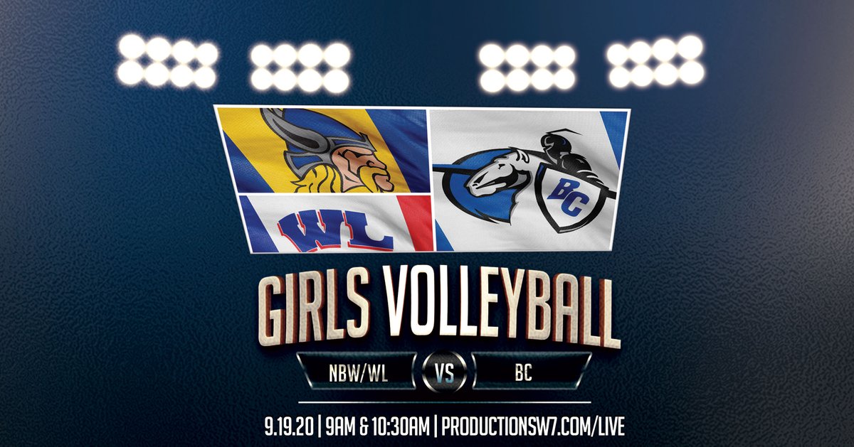 ProductionsW7's tweet photo. Saturday we make our first trip of 2020-21 to our very first home school - @BCHSAAD ! We will be bringing you a @BCGVBall doubleheader as they take on @NBWestVB at 9am and then @WiscoVB at 10:30am!As the #SuperFreak #BigMo #Tater #PenTapper all know...it's 100% Live and 100% Free https://t.co/b4ycuq91XG