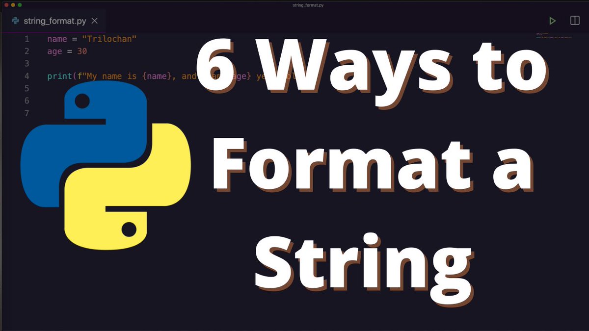 [19] 6 Ways to Format a String in PythonWatch it here: 
