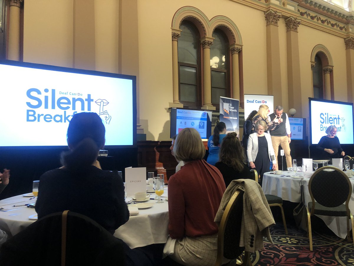 DrMelMcD's tweet photo. Ever tried going 2 hours without speaking? Amazing experience to be part of the #DeafCanDo silent breakfast, entirely communicated via #auslan and captions
Thank you @Monkeystack for the invitation!
#DeafAwarenessMonth #deaf https://t.co/Gnc76XDsFA