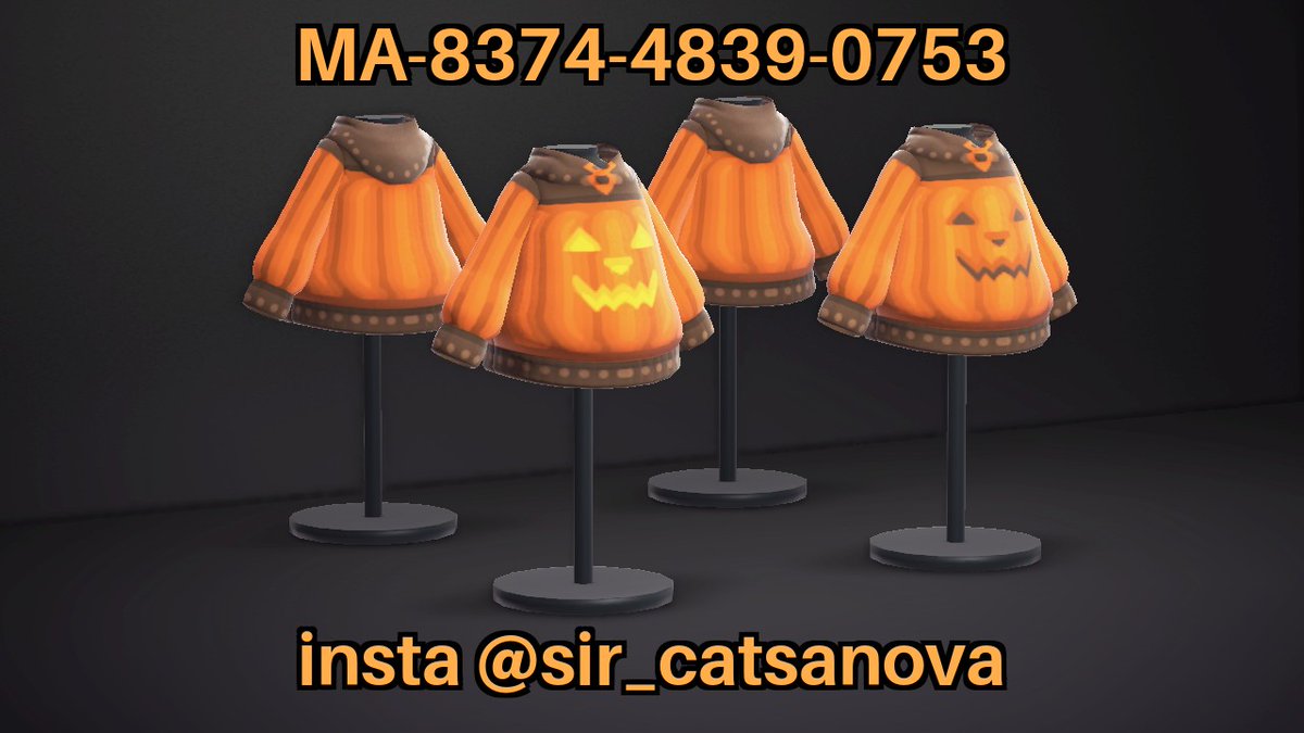 SirCatsanova's tweet photo. Pumpkin hoodys. 3 variations.
MA-8374-4839-0753
#animalcrossing #nintendo #animalcrossingnewhorizons #acnh #newhorizons #newhorizonsdesigns #acnhcreatorcode #acnhpaths #acnhcommunity #animalcrossingdesigns https://t.co/uAGLNIUXFA