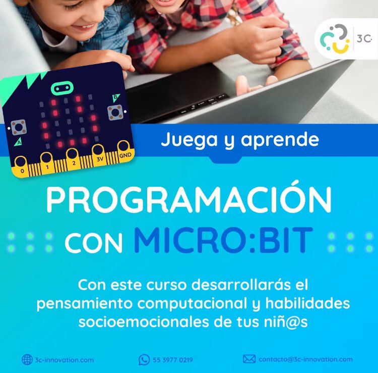 teresa_coffee's tweet image. Curso de programación en línea con MICRO: BIT. Nivel Básico
Los martes y jueves del 22-sep al 15-oct  de 16:00-18:00
Plataforma: #Zoom
#escuelaDigital #aprendizajeBasadoEnProyectos #cursoDeProgramacion #microBIT #desarrolloHabilidadesDigitales