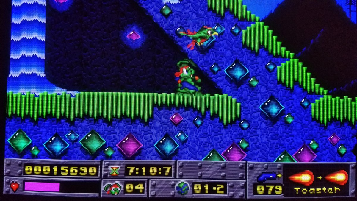 I love the way the original Jazz Jackrabbit looks. The level with the diamonds makes me want candy. And I love the entire tileset of Tubelectric. And all the floppy disk and Gravis Gamepad collectibles in the game. It has such a DOS feel to it. With a touch of Amiga as well.