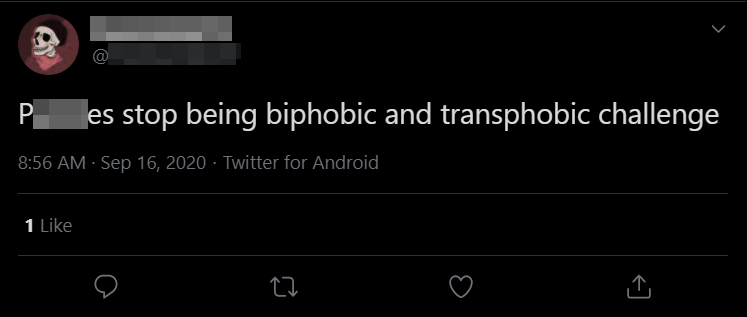 Here's some more.The person who said "the p*nn**s are gonna come running" also uses homophobic slurs and brags about being an exclusionist in his bio, and the person who said "we call them p*nn**s" implied that they have internalized transphobia.Why.