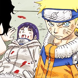 Naruto was angry with Neji and then swore with Hinata's blood. He also cried when he found out that Hinata was still alive and turned into a six tail because of herSo deep, right?