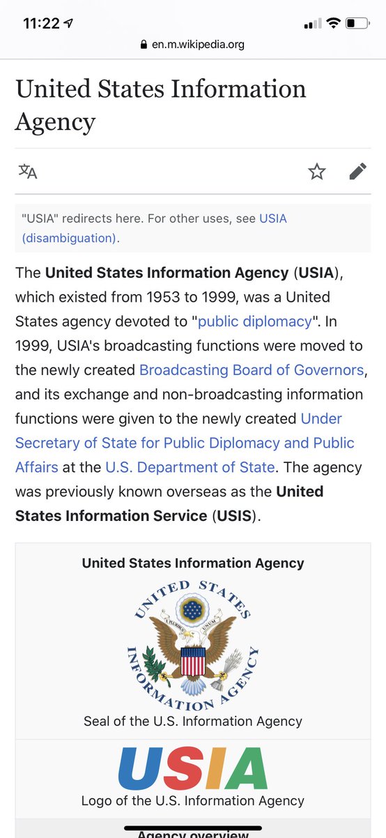  https://en.wikipedia.org/wiki/Dick_Carlson   https://en.wikipedia.org/wiki/United_States_Information_Agency 