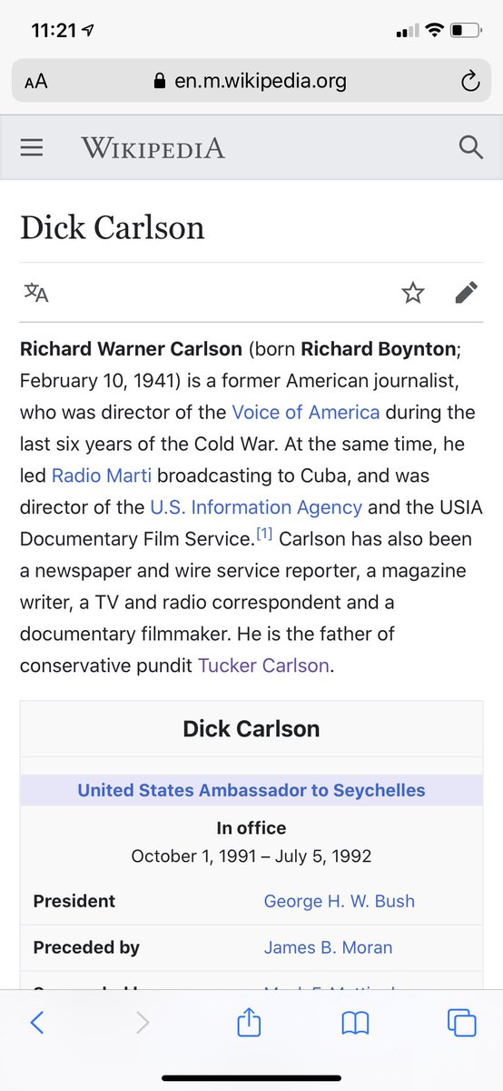  https://en.wikipedia.org/wiki/Dick_Carlson   https://en.wikipedia.org/wiki/United_States_Information_Agency 