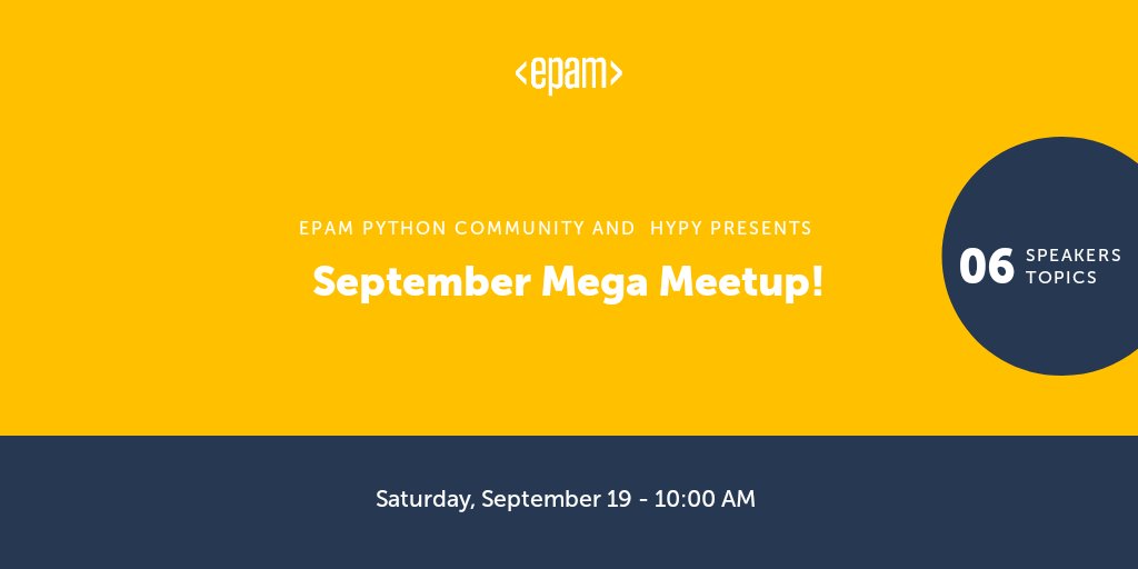 EPAM_India's tweet image. #Python Mega meet-up happening this Saturday in association with @hydPython! For details and registration, click here - ow.ly/DDKi50BtaPh

#LifeAtEPAM #LearningWithEPAM #EngineersofEPAM