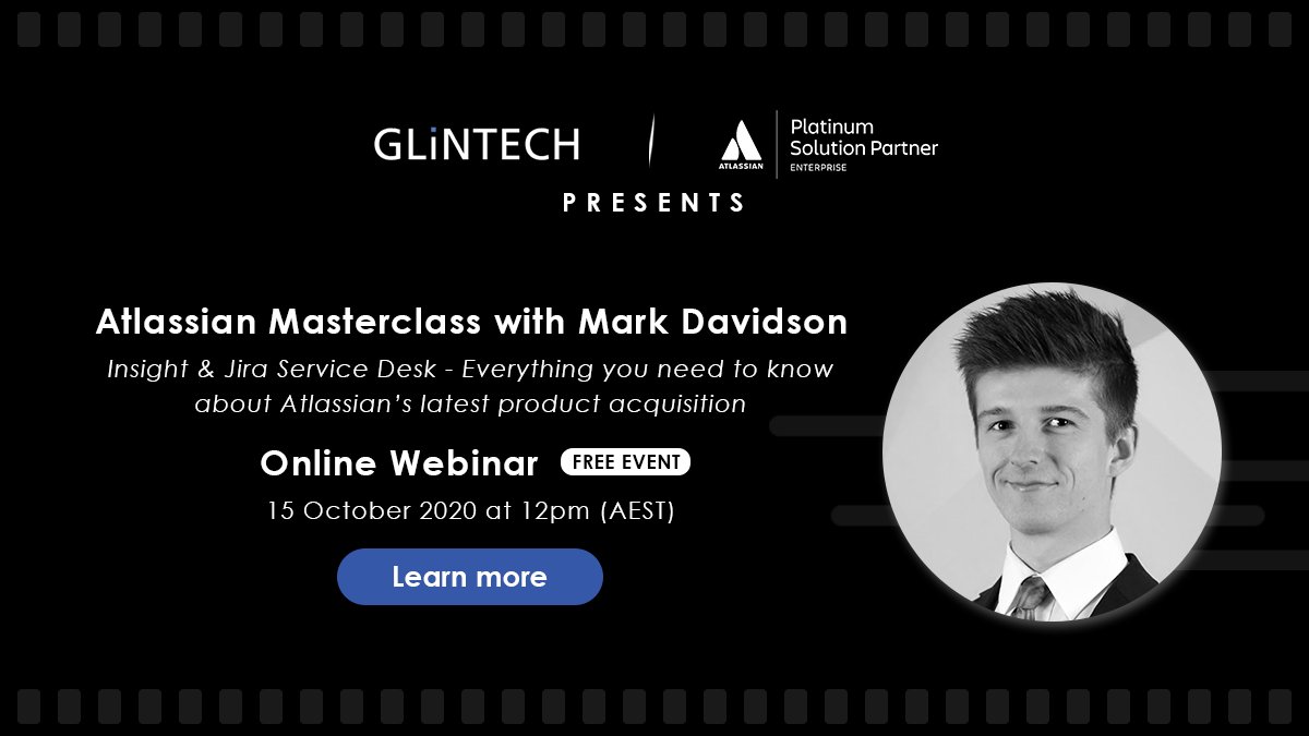 GLiNTECH's tweet photo. Insight, @Atlassian’s new kid on the block, can revamp your management of IT services. Learn how in our upcoming Masterclass. https://t.co/9zd1k6nOKh #atlassian https://t.co/wuYviChbkb