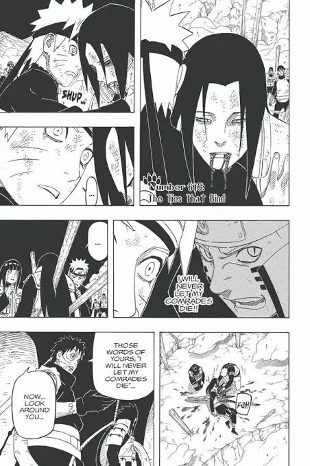 Neji's death that risked his own life. Neji's death made both of them depressed and sad. However, Hinata tried to revive Naruto using her words