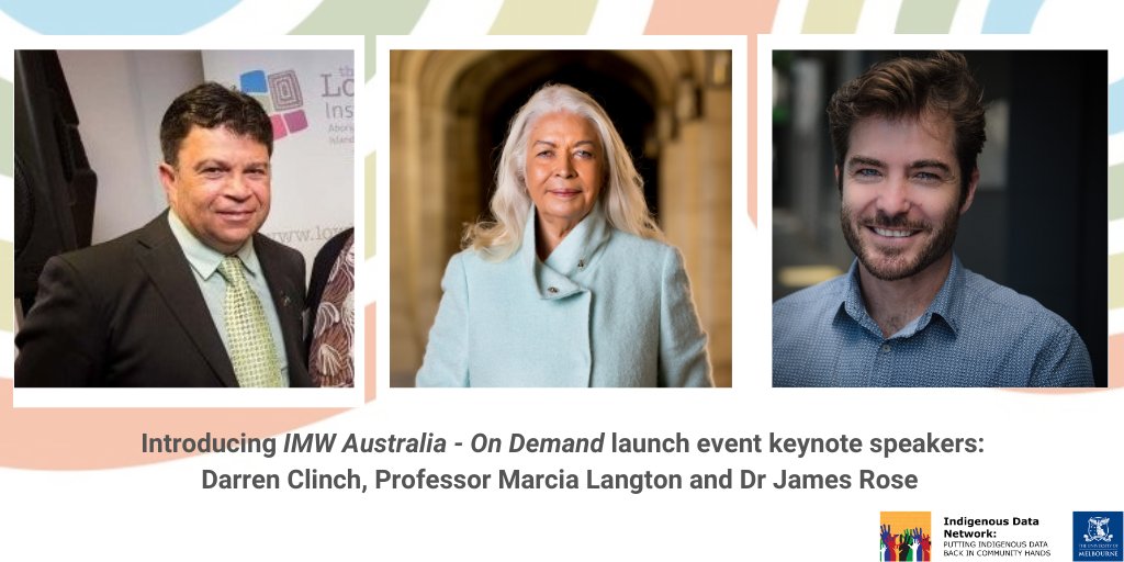winyama_au's tweet photo. We're excited to announce that our keynote address for the launch of #IMWauOD will be delivered by Professor Marcia Langton, Dr James Rose and Mr Darren Clinch from @unimelb &amp; @DataIndigenous! 

Tune into our launch event at 1:00 PM AEST on 22/9 on our website! https://t.co/Xw6WbNBphK