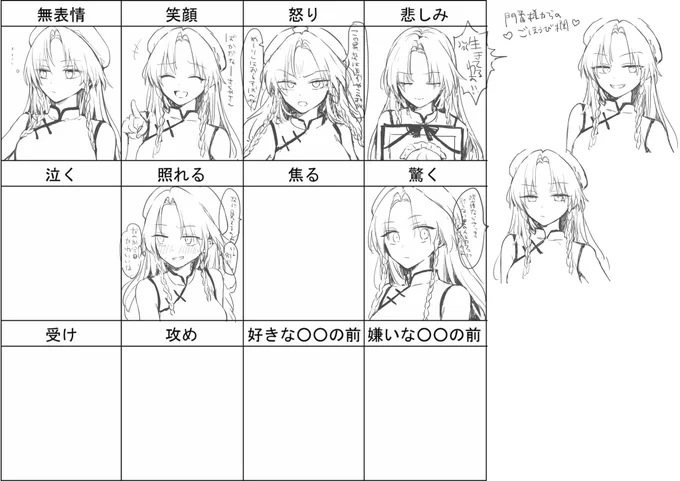 美鈴ちゃんの表情練習進捗。
仕様変更に伴い最初から。
正直中段はSSRなんだよな…漫画の中でちゃんと描きたい。 