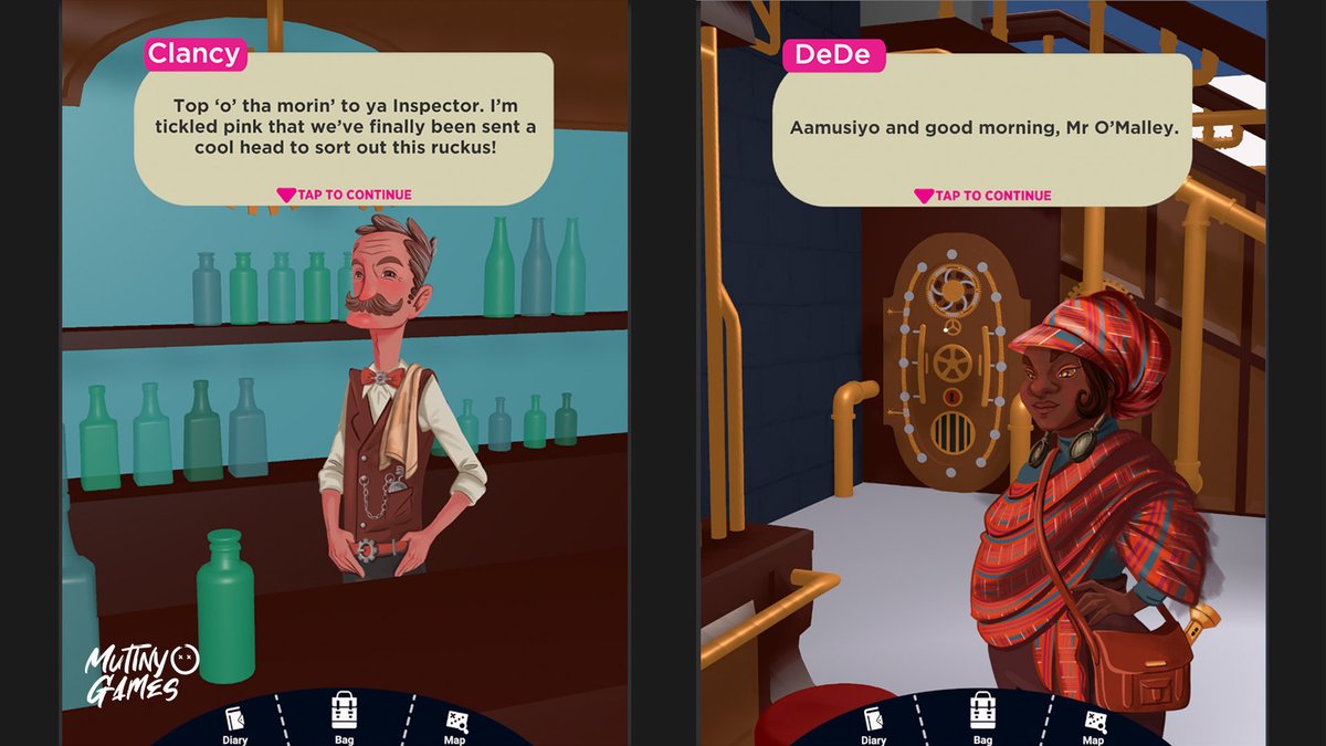 mutinygamesco's tweet photo. Using DeDe’s keen sense of observation, the player must cross-question patrons and clientele of the Woolpack and investigate objects, to progress further into the unravelling story. 🔍 🕵🏿‍♀️

⏩ Work in Progress ⏩

#indiedev #indiegame #PointAndClick #AdventureGame https://t.co/u2bKMfJwT3