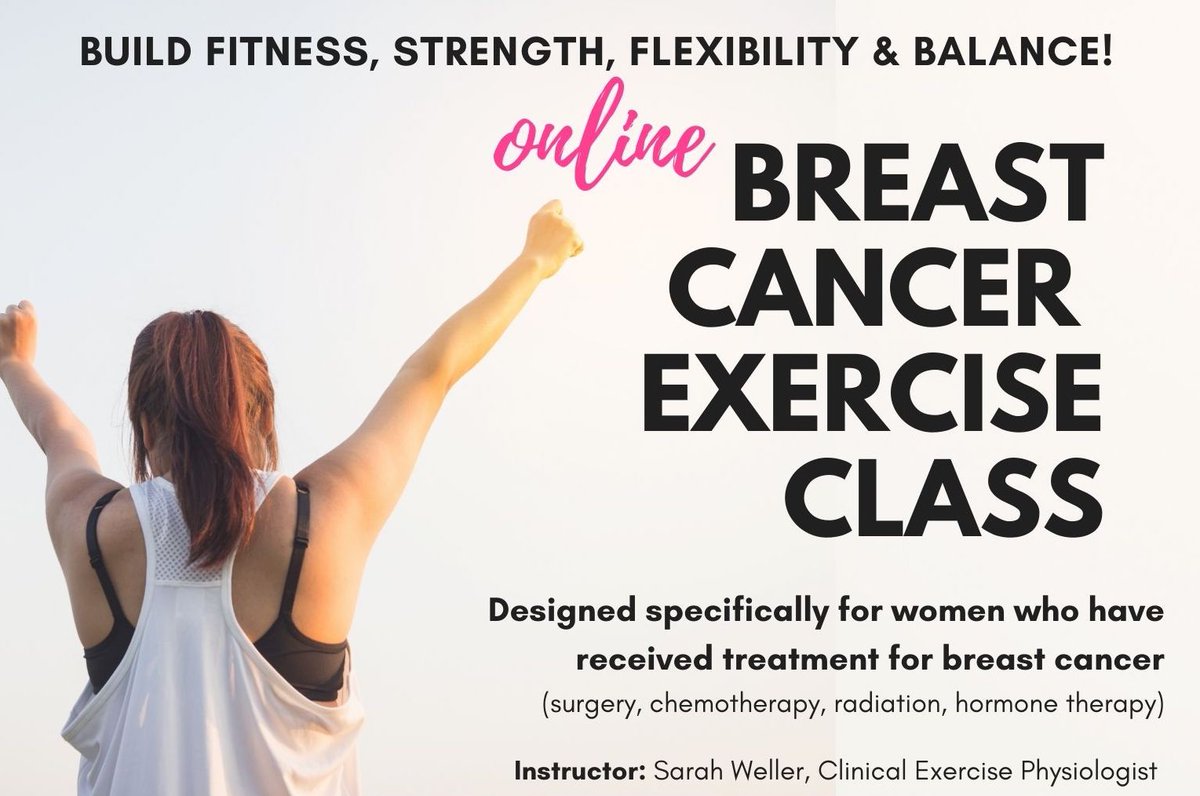 _sarahweller's tweet image. Spaces limited! 10wk #BreastCancer Group Exercise Program. Starts Sep 22 &amp;amp; 24.

Build strength, fitness, balance &amp;amp; flexibility. Overcome pain, stiffness &amp;amp; fatigue.

I am excited to be launching this &amp;amp; @_CancerClinic. cancerexerciseclinic.com 

#ExerciseOncology #cancerexercise