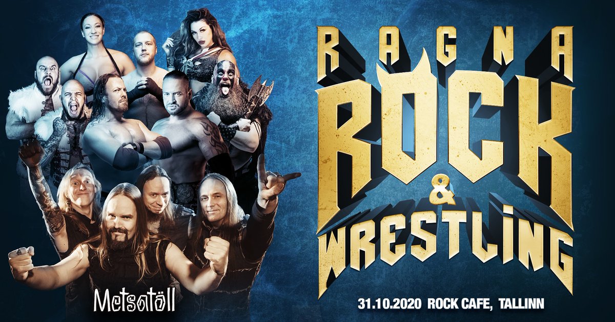 SlamWres's tweet photo. Halloween Eve 2020, get ready Tallinn!!!

6 International wrestling matches and Metsatöll in concert!!! 

@_Metsatoll_ @SlamWres @HeidiKatrinaa @chrisraaber @HeimoTheWildman @IcarusAaron @RebelStarBuck https://t.co/eyOuonoyph