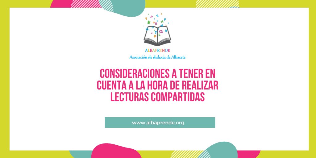 Consulta en nuestro #facebook - bit.ly/3iGf8Q6 estas sugerencias y consideraciones a tener en cuenta para realizar lecturas compartidas con los más #peques de la casa 📖

#Albaprende #Dilexia #educaciónespecial #Lectura #Escritura #Educación #infancia #Albacete