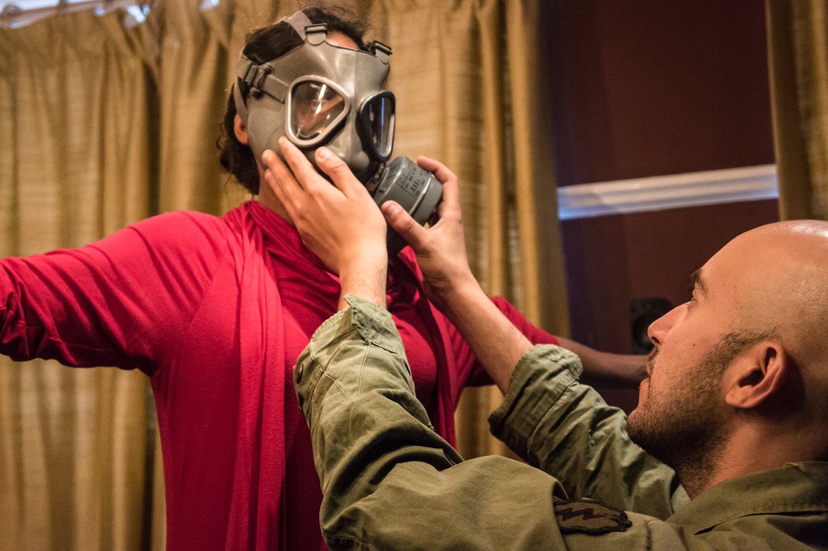 #ThrowbackThursday to 2017’s ’The Monstrification of Eastern Europe’ by Nina Wieda @artstheatrewestend 

⁦<a href="/RimcaK/">Rimca Karmakar</a>⁩ as Natasha and ⁦<a href="/Ramblezi/">Ramzi DeHani</a>⁩ as Viktor. 

Catch Ramzi at our next show: bit.ly/beonline5tix

#theatre #wearamask #londontheatre #BareEssentialsLDN