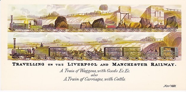  #NTiHoR 6/15 The Liverpool & Manchester Railway provided waggons for carriers like Hargreaves, Harrisons and Pickfords as well as offering its own goods transport service. Of the 11 companies reviewed in 1839 only two had company-only goods carriage.