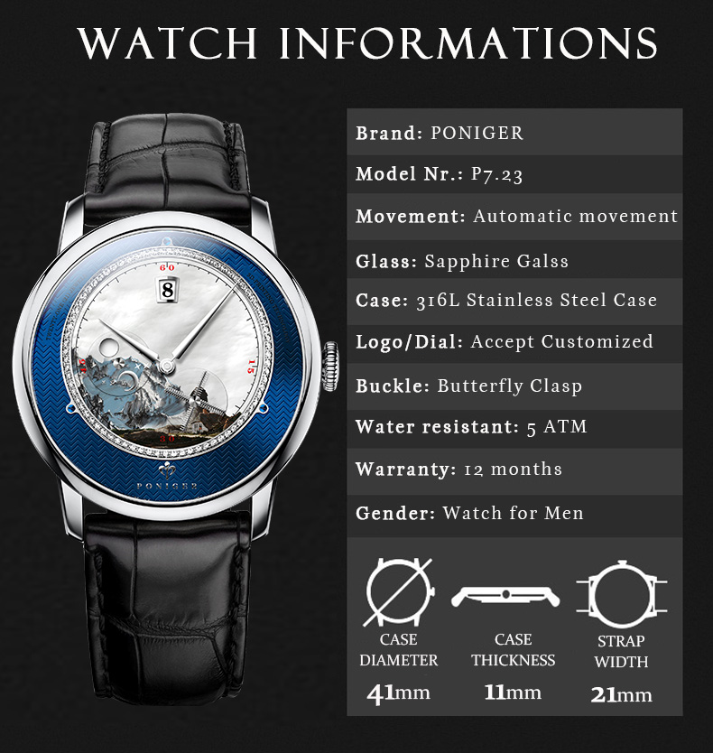 LOBINNI's tweet photo. Hot Products-TOP 9
PONIGER P7.23 Custom Dial Watch For Men

Brand: PONIGER (@LOBINNI  )
Custom LOGO or Watch-Dial
Gender: Men
Model Number: P7.23
Movement: Automatic Mechanical Movement
Waterproof: 5 ATM
Price(per one): $133 

#DailyWatchWithLobinni
#LOBINNI_WATCH
#PONIGER_WATCH https://t.co/UFaVYOR4dQ