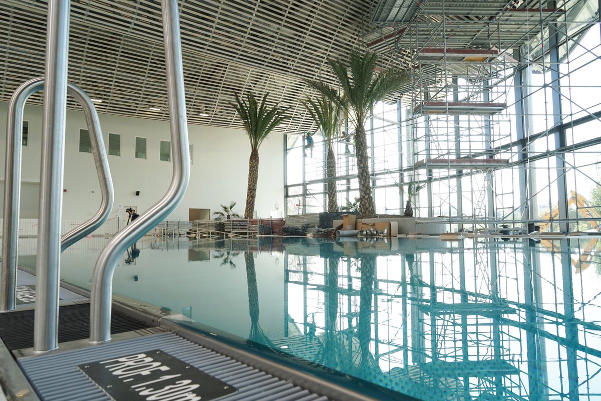 GrandReims's tweet image. Dévoilement ce matin du #nom du #complexe #aqualudique : l’UCPA Sport Station #GrandReims ! L’occasion de découvrir, en attendant son ouverture (mi-novembre), quelques #images du bâtiment.