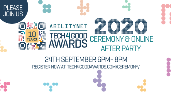 Tech4GoodAwards (@tech4goodawards) on Twitter photo On the 24th September we will be announcing our amazing #Tech4Good Award winners. Join our online ceremony to help celebrate our 10th anniversary year and the inspiring finalists creating Tech for Good.
Register now at: tech4goodawards.com/ceremony/
<a href="/A11yLondon/">Accessibility London</a>
@techcharterUK On the 24th September we will be announcing our amazing #Tech4Good Award winners. Join our online ceremony to help celebrate our 10th anniversary year and the inspiring finalists creating Tech for Good.
Register now at: tech4goodawards.com/ceremony/
<a href="/A11yLondon/">Accessibility London</a>
@techcharterUK