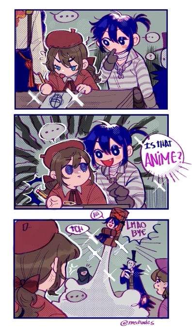 A lil comic I did

I totally saw luca doing this im so sorry
I WILL DRAW THEM MORE TOGETHER LATER!

#IdentityV #identityVイラスト #characters #fanart 